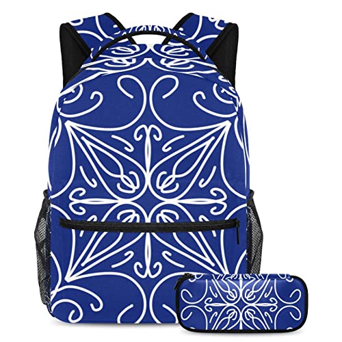 Sac à dos bleu imprimé idéal pour les cours et les voyages étudiants