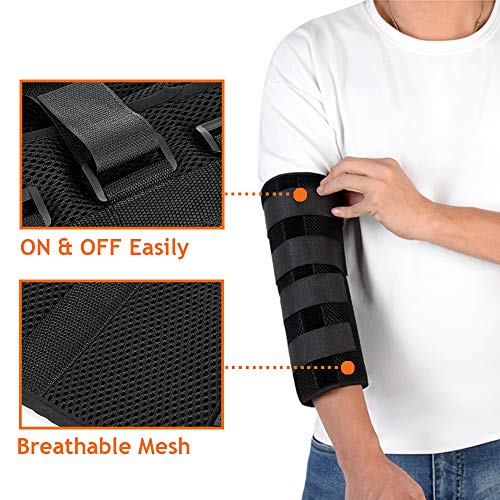 Elbow Brace Arm for Ulnar Nerve Entrapment Cubital Tunnel Elbow Support Brace for Men Women Restraints Splint for Sleeping Tendonitis Pian Arm Brace Elbow Wrap Immobilizer (Large) - Thumbnail 2