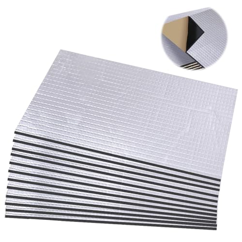 YushengTai Lot de 12 tapis d'isolation phonique pour voiture, 40 x 25 cm, tapis d'isolation phonique, 5 mm, tapis d'isolation acoustique, autocollant, utilisé pour l'isolation acoustique, l'isolation,