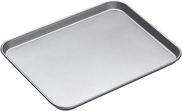 KitchenCraft Non-Stick Baking Tray, 38 x 30cm Oven Tray, Durable Carbon Steel Grey Cooking Tray for Baking, Roasting and Grilling