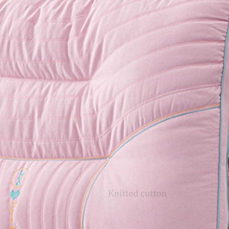 Soft Pillow Made of Knitted Cotton for Cervical Vertebrae Protection All Year Round