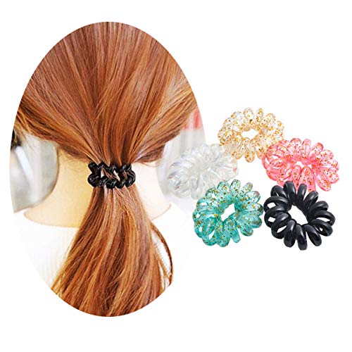 Spiral Hair Ties No Crease Hair Coil Set Hair Ring Phone Cord Traceless Elastic Hair Ties Ponytail Holder Rubber Bands Girls Woman Hair Accessory