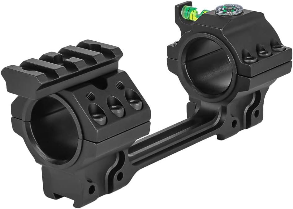 SPINA OPTICS Low Profile 11mm Dovetail Scope Mount,1"/30mm Tactical One Piece Scope Dual Rings with Bubble Level and Compass