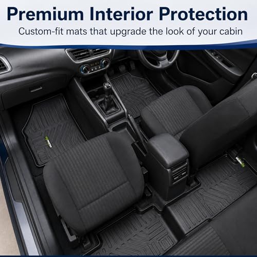 Image of EV MASTER Car Floor Mats for Toyota Taisor Hybrid (2026 Onwards) Complete Set | All Weather | Anti-Slip | Luxury Premium Car Mat | Full Coverage | Custom Fitted Car Foot Mats (5D Black)