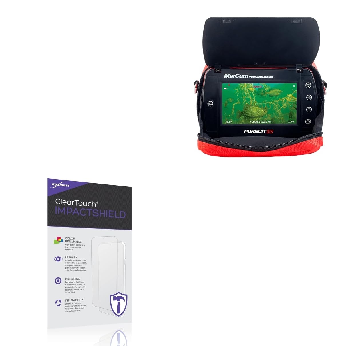 BoxWave Screen Protector Compatible with Marcum Pursuit HD - ClearTouch ImpactShield (2-Pack), Impenetrable Screen Protector Flexible Film