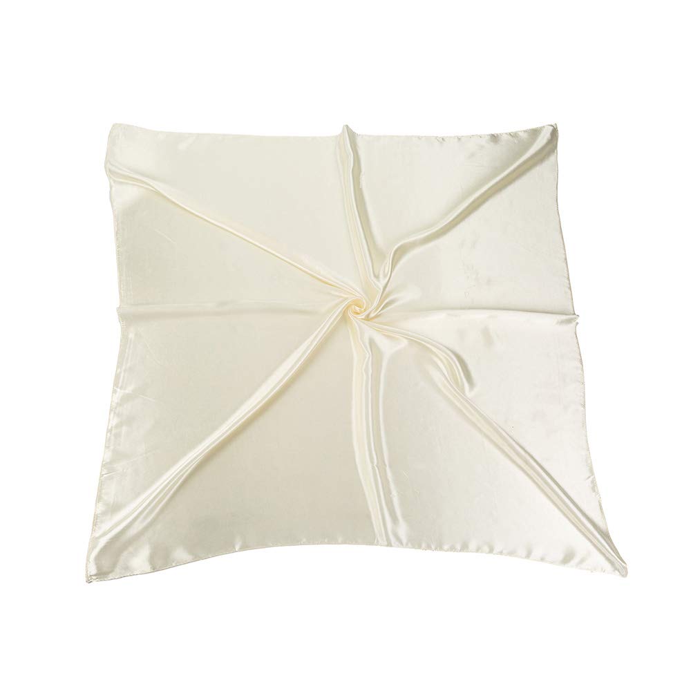 Satin Silk Large 90cm X 90cm Square Plain Nautical Head Neck Scarfs Wrap (Cream)