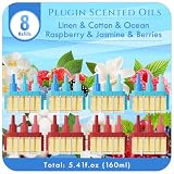 Scent-Hi Ambientador Casa Recarga, 8 recambios Aroma Primavera 160 ml, 3 Fragancias Que Se Alternan, para Aire Ambipur 3VOLUTION - Lino, Algodón, Océano, Frambuesa, Jazmín, Frutos Rojos