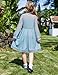 Arshiner Girls Blue Dress Fall Long Sleeve Party Fancy Easter Tulle Dresses Size 10-12