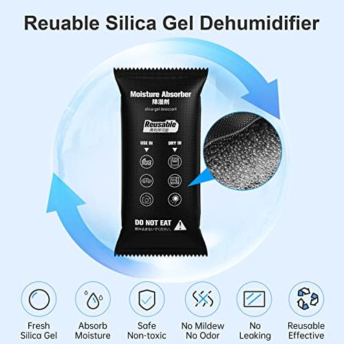 CONOPU Car Dehumidifier Bags 1 kg Moisture Absorber for Windscreen Covers Frost, Dehumidifiers Disposable Damp Absorber, Absorbs Moisture Condensation Damp for HomeWardrobe, Cars, OCD05, Black