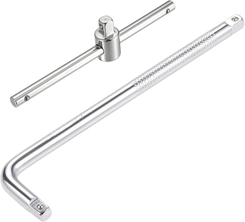 uxcell Llave de barra de extensión en forma de L con disyuntor de 14 pulgadas, llave deslizante con mango en T ajustable, herramienta de mano