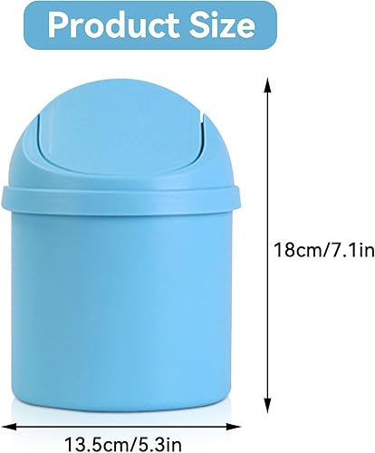 Miniatura 3 de HERCHR Mini bote de basura con tapa, pequeño cubo de basura para encimera, cubo de basura de plástico, mini papelera para encimera, papelera para