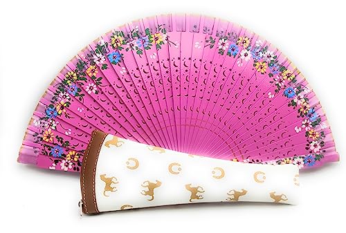 Ventaglio pieghevole a mano con custodia