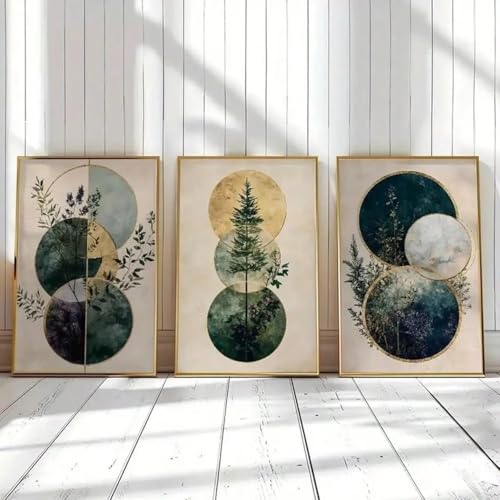 Toile plantes vertes TONGYINLI lot de 3 affiches 60x80 cm chic et simple avec cadres pour salon