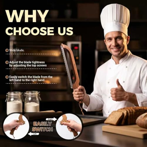 XJHEYLZ Sourdough bread knife,Bread slicer for homemade bread,(1,brown) - image 4