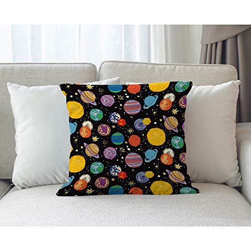 Moslion Planet Pillows Decorative Throw Pillow Cover Universe Outer Space Planets Star Pillow Case 18X18 Inch Cotton Linen Square Cushion Cover For Sofa Bedroom Multicolor #TOP1