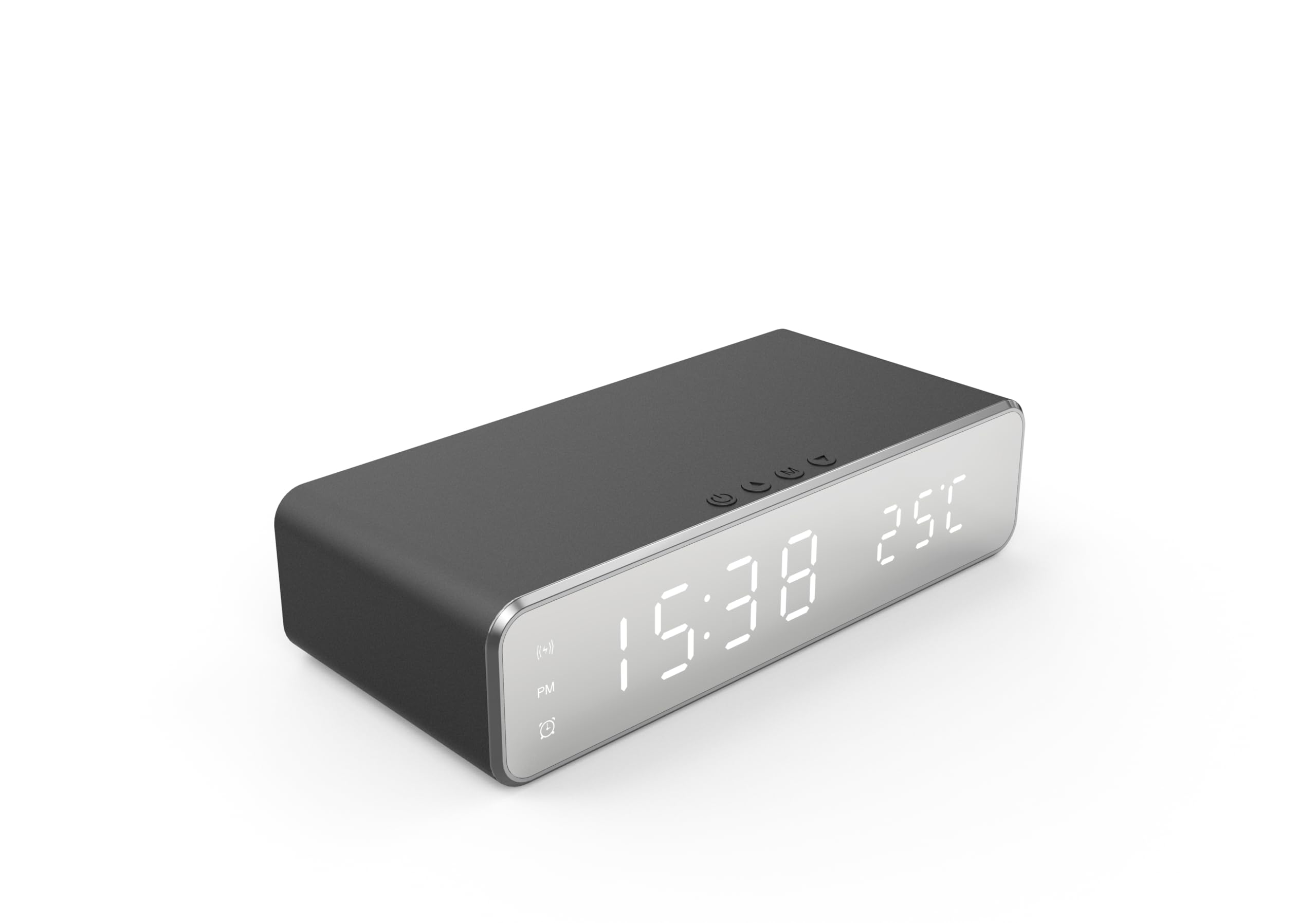 JXJXJX Digital Alarm Clock with Wireless Charging, 2 in 1 LED Bedside Alarm Clocks Wireless Charger with Temperature Display, Super Fast Wireless Charger Station for Teens Adults Kids Heavy Sleepers