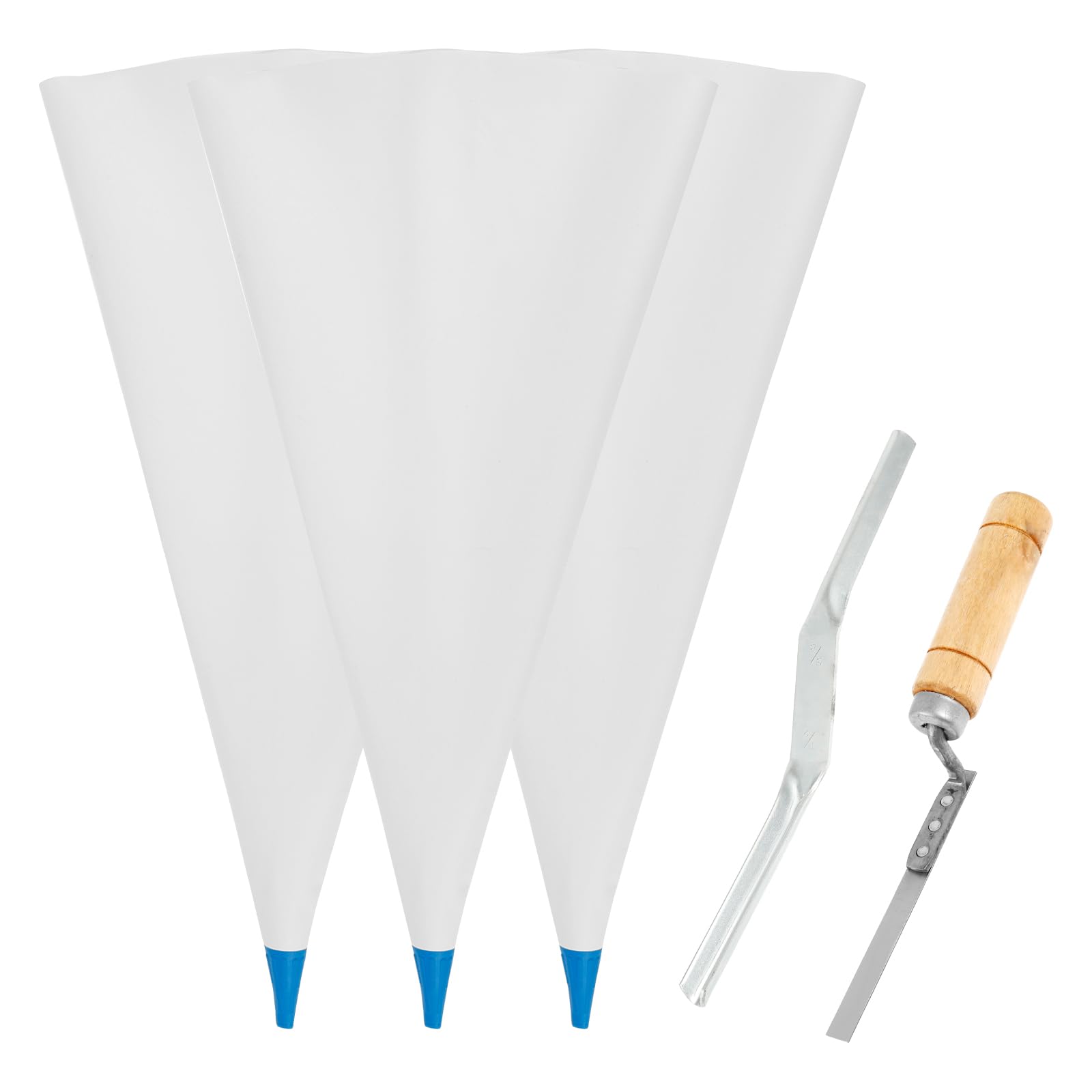 3Pcs Masonry Mortar Bag Heavy Duty Puncture Resistant Tip Cement Sealer Bag Pointing Bags 13 x 24 Inch Tile Grout Masonry Mortars Bags Puncture Tip Cements Sealer for Mortars Cements Tile (white