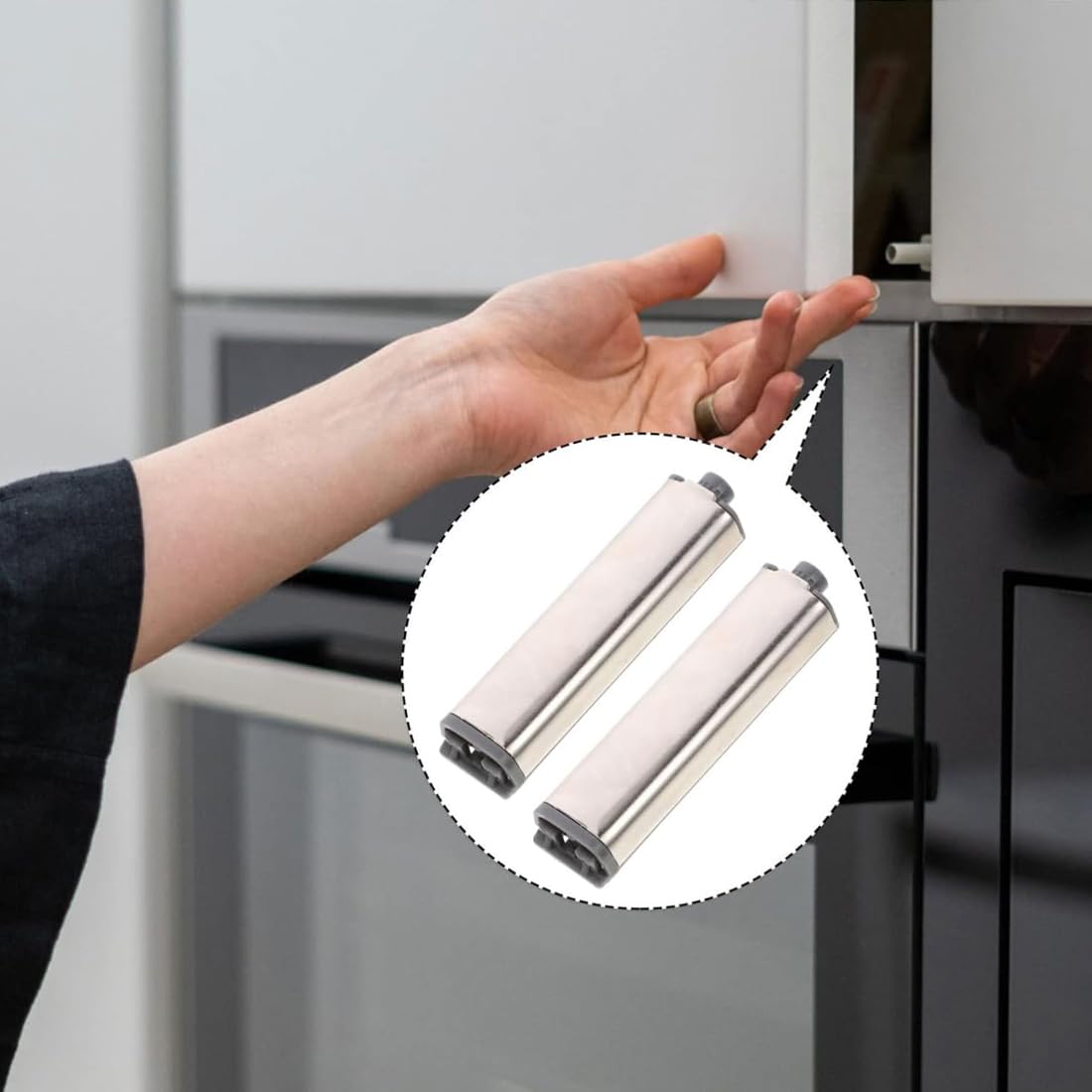 6 Pezzi Push Pull per Ante, Push to Open Chiusura Magnetica Ammortizzatori nascosta per porta, armadi, cassetti per camper, armadietti della cucina