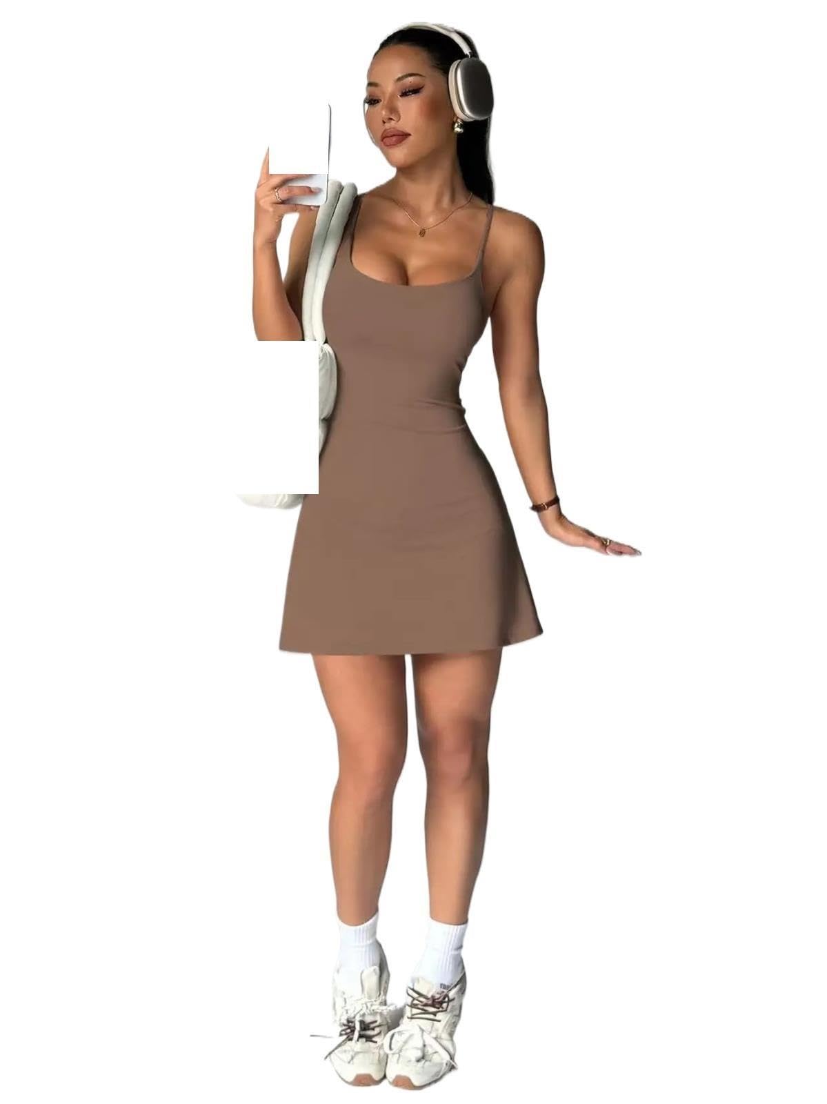 Vestito Tennis Donna Abito da Tennis con Scollo Quadrato