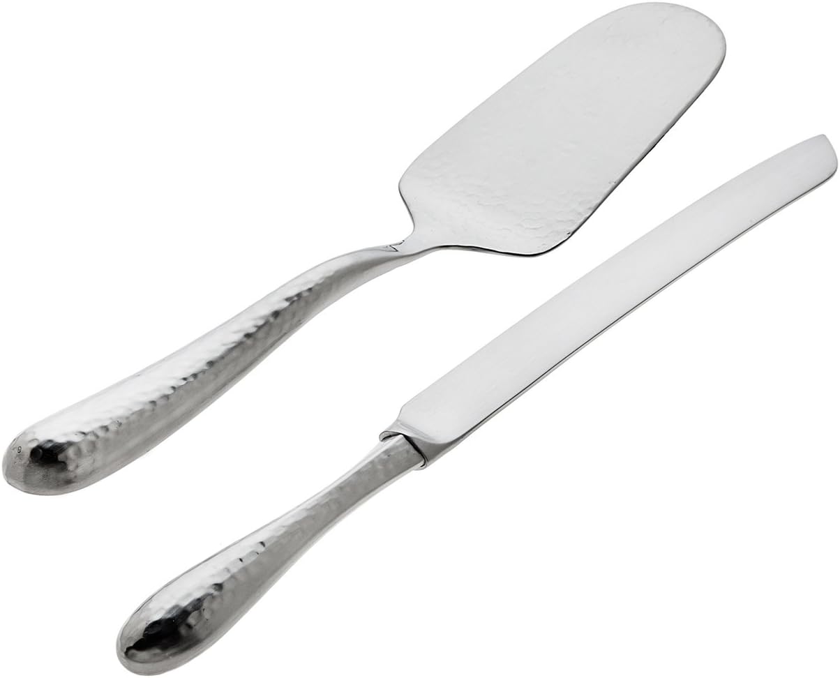 Ricci Argentieri Florence Satin Hammered 2- Piece Cake Set - Server & Knife
