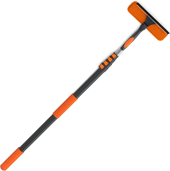 LAANPOLE 26FT Window Squeegee with Extension Pole, 2-in-1 Squeegee for Window Cleaning, Professional Cleaning Kit for Home with 20FT Telescoping Pole for Outdoor Indoor Use