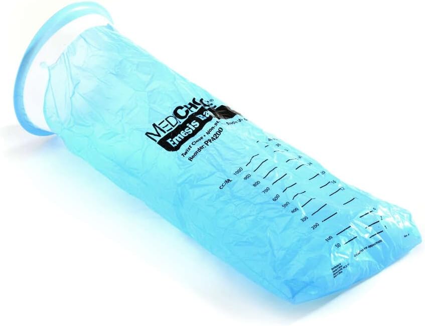 MediChoice Emesis Bags, Blue, Non Sterile, 6.5 Inches x 15 Inches, 1.35 Milliliters (Case of 144)