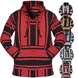 Mexican Baja Hoodie – Classic Drug Rug Pullover Sweater | Baja Hoodie for Men & Women | Mens & Plus Size Options Available Red