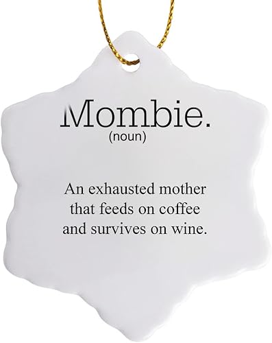 3dRose Xander Funny Quotesmombie una agotado Madre que alimenta sobre Vino y caféLos Ornamentos