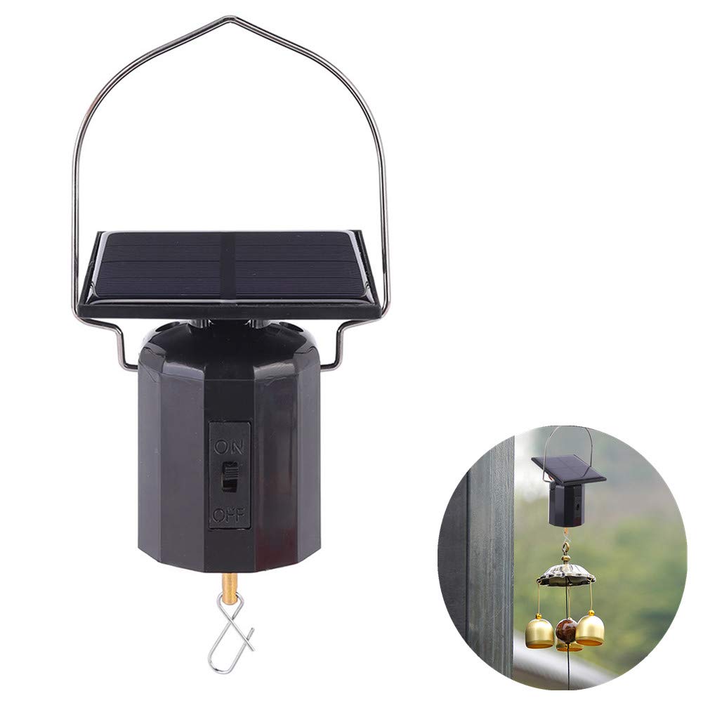 Cafopgrill Black Solar Spinner Motor, Wind Chime Motor, Solar Powered Eco-Friendly Motor Wind Chime Ornament Hanging Rotating Motor, Environmentally Friendly