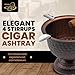 Stinky Cigar Antique Hammered Copper Cigar Ashtray with 4 Stirrups for Indoor & Outdoor Use | Windproof Design with 4.25 inch Deep Bowl for Cigars, Antique Ashtray Cigar Aficionados and Home Decor