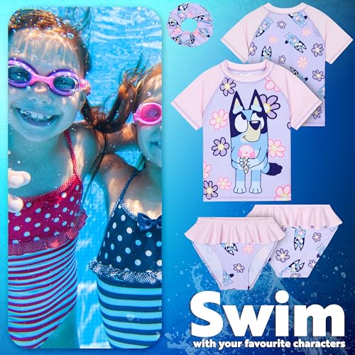 Bluey Girls Swimsuit One Piece Bathing Suit or Rash Guard Set Kids, Toddlers, Swimwear Pool Beach Travel Essentials Holiday3