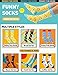 Funny Socks for Women Men Fun Cozy Crazy Cute Novelty Fashion Gift Breathable Cotton Boot Socks Stocking Stuffers（ Food A（12 Pairs）,M)