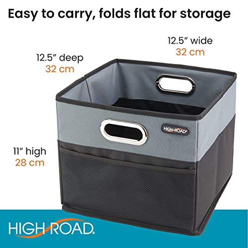 High Road Cargocube Car Trunk Organizers And Multipurpose Storage Bins With Leakproof Liner - Set Of 2 (Black/Gray) #TOP4
