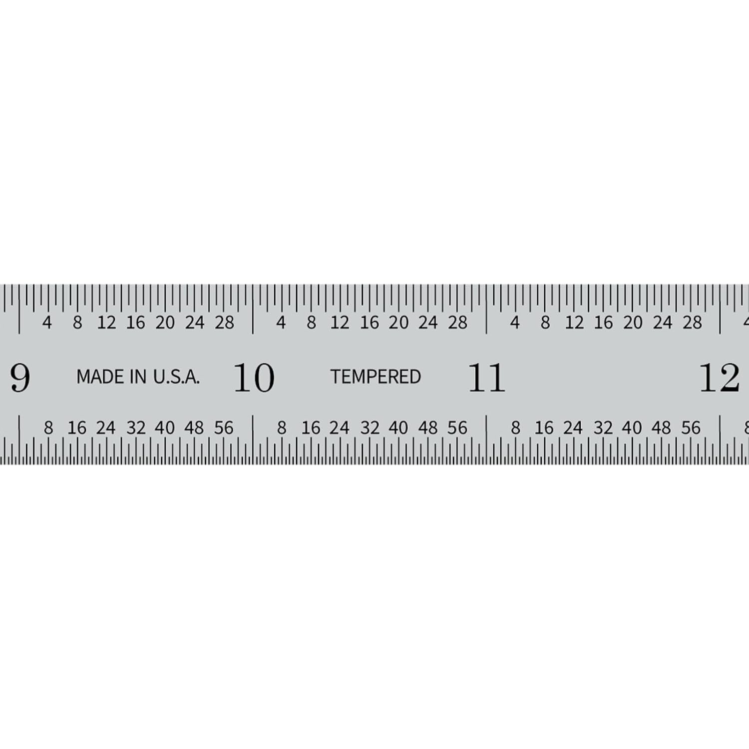 PEC Tools 18" Machinist Steel Rule, Flexible,16R- Designed for High-Accuracy Industrial Environments, Made in USA