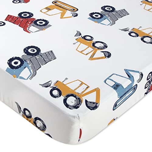 Image of Standard Microfiber Fitted Crib Sheets for Baby Girl, Baby Boy, and Neutral, 2 Pack Sheets Crib Essentials for Baby 28x52 (Trucks & Arrows)