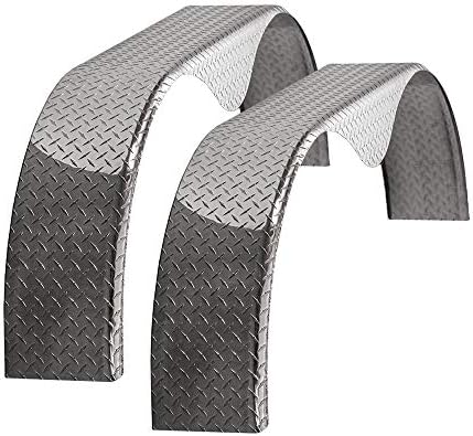 Tough Grade | Cargo Trailer Aluminum Diamond Plate Tandem Teardrop Fender 10x72x20 | 2 Pack | Tandem Trailer Fenders | Boat Trailer Fenders