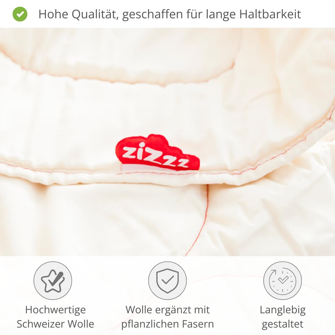 Winter Bettdecke extra warm Bio Baumwolle in Premium Qualität - 460g/m2 Swisswool Füllung (135x200 cm)