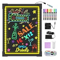 Lavagna LED Hosim Con Effetto Neon | 50x70 Cm, 8 Pennarelli | Per Menu, Eventi, Decorazioni - Foto 8