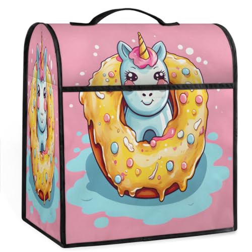 Coffee Maker Cover Donut Unicorn Kitchen Appliance Covers Small Appliance Covers Blender Cover Juicer Cover Dust Covers for Kitchen Appliances with Top Handle and Pockets,Washable,B963