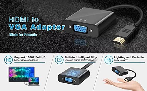 PrimeX Plus PX-1240S Dijital HDMI to VGA 30cm Görüntü Çevirici Aparat Siyah - Görsel 6