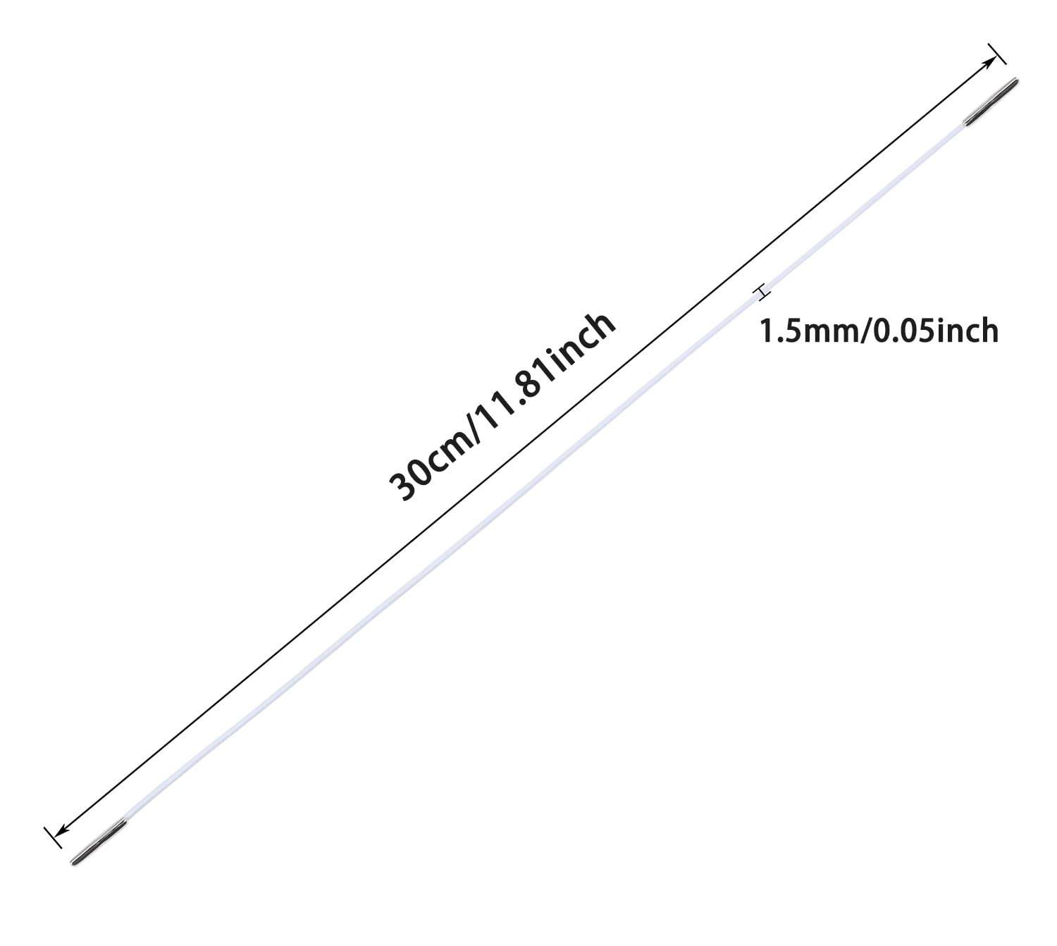 100 Stuks Elastische Koorden Met Metalen Uiteinden – 29 Cm, Wit, Rekbaar, Voor Maskers, Hoeden, Knutselen En Verpakken