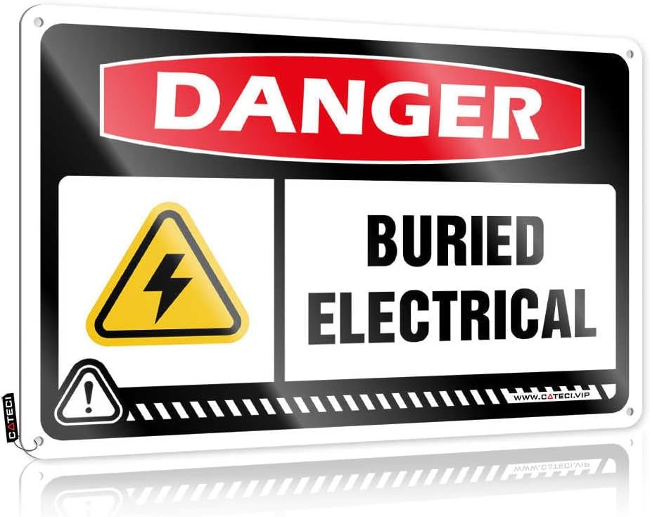 Sign Decor For Home Outdoor Pagan Decor Indoor Outdoor Metal | Funny Humorous Warning Metal Sign Danger Buried Electrical/Small Cowboy Decor For Camper Trailer