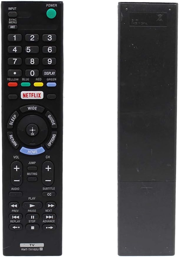 New RMT-TX102U 1-492-980-11 Remote Control Controller Replacement Compatible for Sony KDL-32R500C KDL-40R510C KDL-40R530C KDL-40R550C KDL-48R510C KDL-48W650D Smart LED HD TV with Netflix Button