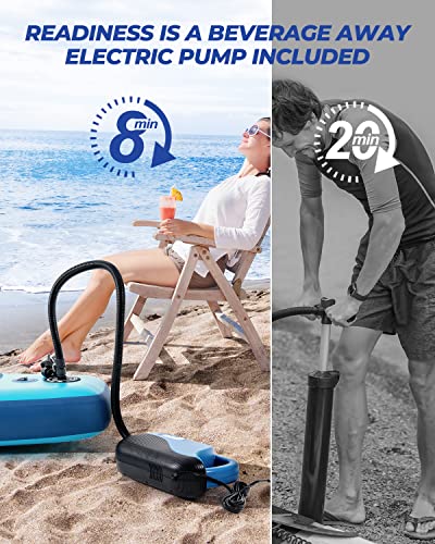 Valwix Inflatable Stand Up Paddle Board W/ Electric Pump & Built-In Action Camera Mount Base, Isup Paddleboard 350Lbs Capacity #TOP1