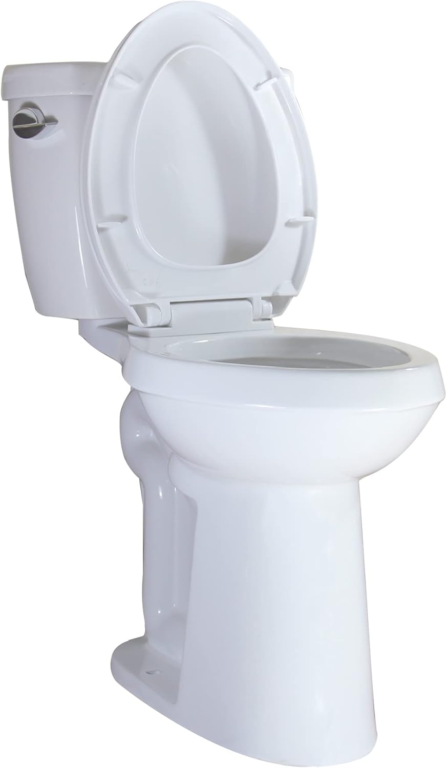 WinZo WZ5888 Elongated Two Piece Toilet with Extra Tall Bowl 21.25” Comfortable 1.28 GPF Side Flush White - 