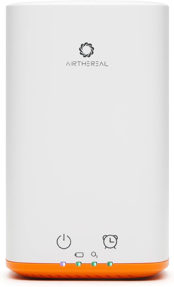 Airthereal Upgraded PA300-GO Portable Ozone Generator, Battery Powered, Odor Eliminator for Refrigerator, Car, Small Spaces, White