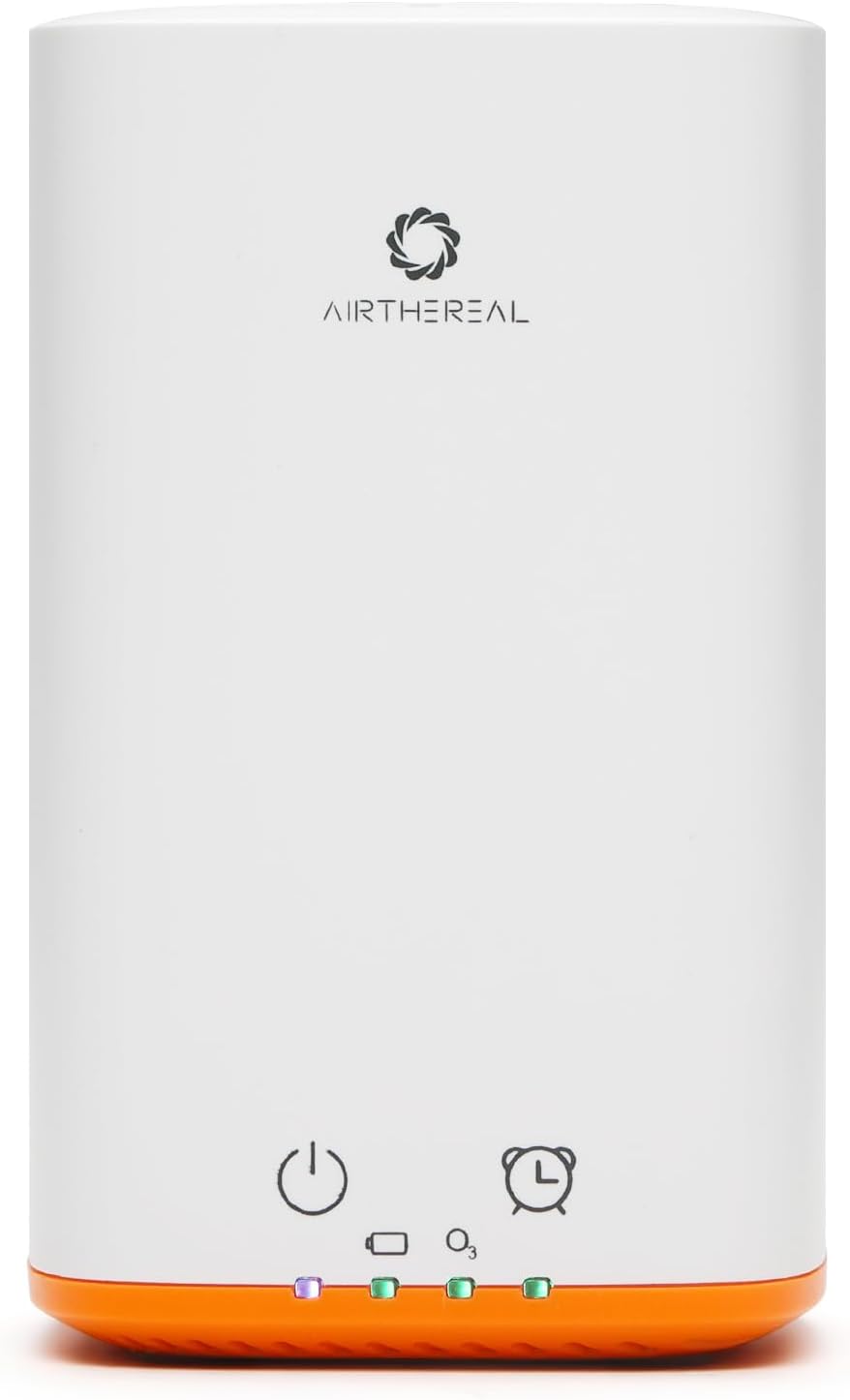 Airthereal Upgraded PA300-GO Portable Ozone Generator, Battery Powered, Odor Eliminator for Refrigerator, Car, Small Spaces, White
