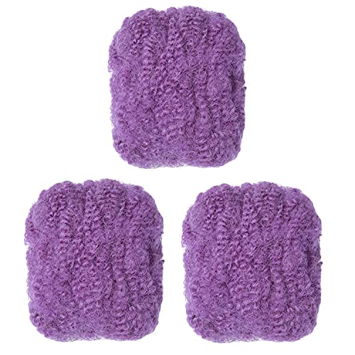 Lovenea 3 Bundles Bulk Human Hair for Dreadlocks 50g/bundle 100% Virgin Human Hair for Extensions Afro Curly Hair Extensions for Making Dreadlocks Purple Color (6 inch, Light Purple)