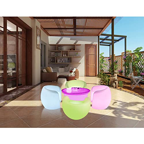 Paoopa Bar Table/Chair, Cordless Color Changing Light Up Bar Coffee Table, Led Luminous Cocktail Table Chair With Remote Control, 16 Colors Variable Light, Sofa Chair #TOP2