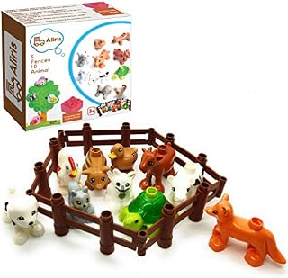 Aliris 10 Farm Animals - 5 Fences - Family Pets Figures for Toddler